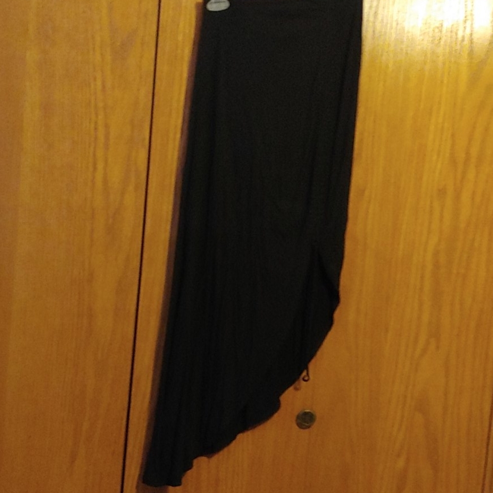 Asymmetrical, side tie skirt